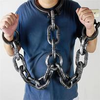 Realistiški plastikiniai antrankiai Helovinui - Patvarūs, reguliuojami, patogūs - Puikiai tinka cosplay ir namų su vaiduokliais dekoravimui Hand head chain
