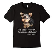 Mielas Jorkšyro terjero šunų mylėtojo dovana T-shirt Naujas 100% medvilnės trumpomis rankovėmis O formos iškirpte T-shirt Laisvalaikio vyriškas viršus S