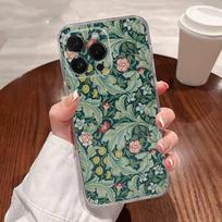 William Morris telefono dėklas iPhone 17,16,15,14,13,12,11 Plus,Pro,Max,XR,XS,Plus,E,SE4,Mini skaidrus dangtelis iPhone11