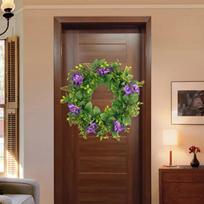 Dirbtinis durų vainikas, pakabinamas levandų gėlių girlianda Violet Wreath (Purple)