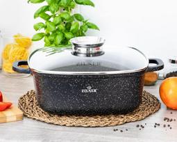 Kvadratinis puodas su marmuro nepridegančia danga 6.5L ZILNER ZL-7003/9012