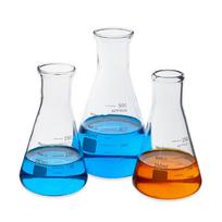 Aukšto boro silikatinio stiklo Erlenmeyer kolbos