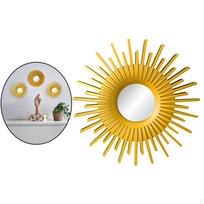 Bohemiško stiliaus apvalus sieninis veidrodis šiuolaikiniam namų dekorui Sun Shaped Silver