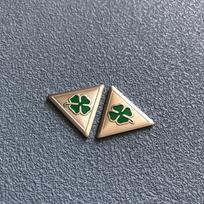 2 vnt. žalias keturlapis dobilas automobilio šoninio sparno emblema, galinės bagažinės lipdukas Romeo 147 156 159 166 Giulietta Spider GT 2pc Four Leaf Clover