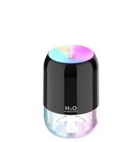 USB oro drėkintuvas su LED šviesos aromato difuzoriumi oro valytuvas Mist Maker oro gaiviklis miegamajam namų automobilių biurui juoda