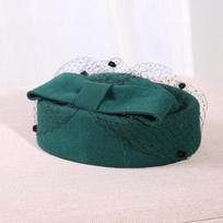 Australijos skrybėlė nuotaka Elegantiška vilna marlė Bow Airline Stiuardesė Balta Moteriška Fedora Kepuraitė Oficiali Moteriška Skrybėlė Karališkojo Style Dome Chapeu juoda