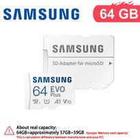 Samsung 128GB micro sd EVO Plus tf kortelė Atminties kortelė+Adapteris 64G 256G 512G microSDXC, Greitis iki 160MB/s, UHS-I,C10,U3,V10,A3, Telefonams, DJI, Kameroms 【64GB】