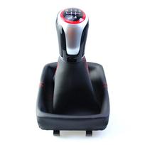 Naujas pavarų perjungimo svirties rankenėlė VW Polo 9N 9N2 2002 2003 2004 2005 2006 2007 2008 2009 su svirties perjungikliu PU odos apsauginiu dangteliu 5 Speed