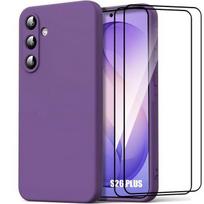 Silikoninis dėklas - BOOLING - skirtas Samsung Galaxy S26 Plus - Anti-Įbrėžimai Tamsiai Violetinis - 2 Stikliukai violetinė