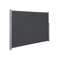 Uždanga nuo vėjo | Markizė balkonui, terasai | 180 x 400 cm |Ištraukiama uždanga | Tamsiai pilka