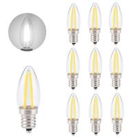 10 VNT. Vintažinė E12 LED kaitrinė lemputė 1,5W AC220V COB Kandelabro pagrindas Šviesa kristaliniam sietynui, kosmetiniam veidrodžiui Apšviesti Pakeisti halogeninę 10pcs warm white bulb