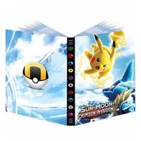 Kortelių dėklas - Pikachu - 24 lapeliai - 9 kortelės per lapelį - Geltonas plastikas geltona