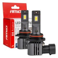 LED žibintų lemputės X4-series AVIATOR HB4 9006 6500K max 44W AMIO-03767