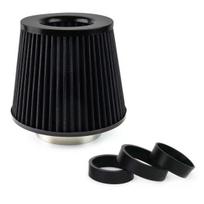Kūginis oro filtras automobiliui, universalus, juodas, su 3 adapteriais, AMIO-02546