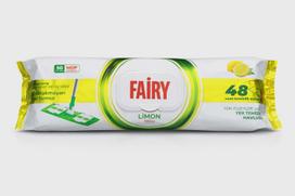 FAIRY drėgnos grindų valymo servetėlės su citrinų aliejumi, 50 vnt.
