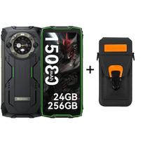 Blackview BV9300 Pro Helio G99 tvirtas telefonas Android 13 RAM 8GB/12GB ROM 256GB 6.7 120Hz Ekranas 15080mAh Su 33W Charge 100LM žibintuvėliu 12+256 with a phone case žalia