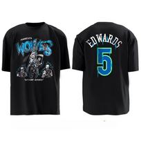 Timberwolves Krepšinio Marškinėliai Custom Towns Nr. 32 Edwards Nr. 5 trumpomis rankovėmis marškinėliai vyrams ir moterims S