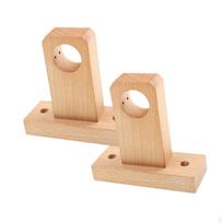 2 vnt. medinių laikiklių užuolaidų karnizams, kurių skylės dydis 3 cm / 1,18 colio, pakuotė Double Holes