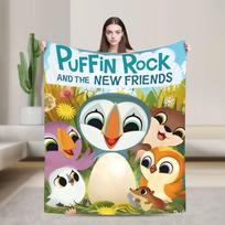 Puffin Rock Oona Baba   Antklodės Kelioninė flanelės pledas sofai, kėdei Minkštas individualios kokybės lovatiesė Gimtadienio dovana 30x40in