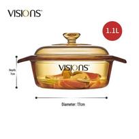 Corning Visions 1,1 l stiklinis sriubos puodas
