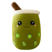 Mielas pliušinis žaislas / pagalvė Boba Bubble Tea, kriaušinė