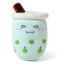 Mielas pliušinis žaislas / pagalvė Boba Bubble Tea, obuolinė