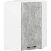 Kampinė pakabinama virtuvės spintelė Akord Furniture Factory Oliwia H720, balta/pilka, 60 cm x 30 cm x 72 cm