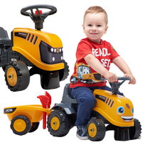 Paspiriamas traktoriukas su priekaba FALK JCB oranžinis