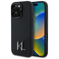Karl Lagerfeld KLHMP16LSCMKMPCK iPhone 16 Pro 6.3" black hard case, Silicone Shadow, Metal Initial, MagSafe