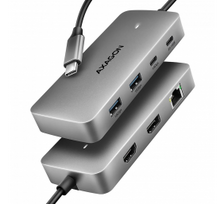 AXAGON USB-C 10Gbps DUAL 4K DISPLAY 7in1 hub | HMC-CUB83X2