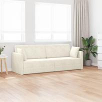 Grindų Sofa Lova 2-in-1 Kreminė 213x144x60 cm Aksomas