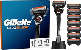 Gillette skustuvas + 8 peiliukai + stovas