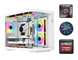 Kompiuteris MDATA GAMING Ryzen 9 7950X3D 64GB 2TB SSD 1TB HDD RX 7700 XT Windows 11 White Stacionarus kompiuteris