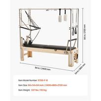 Pilates treniruoklis, 240x86x213 cm, medinis, jėgos treniruotėms
