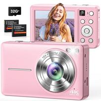 Skaitmeninis fotoaparatas Kompaktiškas 4K 64MP fotoaparatas su automatiniu fokusavimu, 32GB