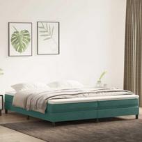 vidaXL Box Spring Lova be čiužinio Tamsiai žalia 200x220 cm aksomas