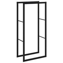 Malkų lentyna，Stovas malkoms，Malkų stovas Juoda 55x30x116 cm Plienas CFE81891