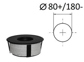 Juodas adapteris prie keraminio kamino granuliniam šildymui. D-80/180 mm
