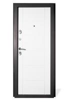 Plieninės durys, komplekte su stakta, rankena ir furnitūra,kairinės,HELOST, MODERNO MS-004, spl, antracito su dekorais/balta