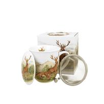 Porcelianinis puodelis su sieteliu DUO Elniai 400ml