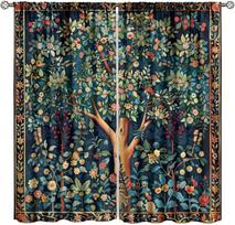 Vintažinės William Morris gėlių užtemdančios užuolaidos   Retro augalų gėlių miško medžio rašto langų užuolaidos   Svetainei Būkite 100*130 HOOK 1pcs