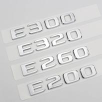 3D ABS chromuotas automobilio galinės bagažinės emblema lipdukas E200 E260 E300 E320 logotipas Mercedes E 200 260 300 320 W212 W213 W211 E 200 sidabras