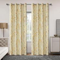 Gold Patterned Curtains for Living Room Bedroom Marble Print 84 Inches Long Modern Room Darkening Thermal Insulated Champagne 100*130 Grommet Top 1pcs