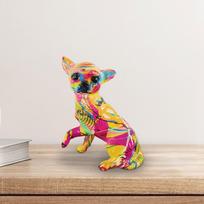 Colorful Chihuahua Sculpture - Contemporary Art Piece for Home Decor Style B