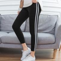 Ladies’ Striped Elastic Fitness Pants High Waist Slim Design Running Yoga & Daily Wear Comfort Stretch Casual Trousers XXL juoda