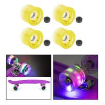 60mm Skateboard Longbord Wheels Glow at Night 78 geltona