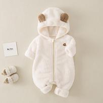 Unisex Kūdikio Flanelinis Kombinezonas - Šiltas Medvilninis Rudeniui/Žiemai Lauko Ropojimui 100cm beige