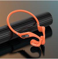 Kaulinio laidumo Bluetooth ausinė Belaidės sportinės ausinės su kaklo lankeliu oranžinė