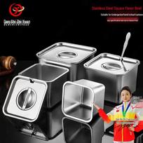 Dan Shi Zhi Yuan Nerūdijančio plieno kvadratinis prieskonių indelis 12cm square basin with closed lid