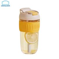 LocknLock 500ML Nešiojama stiklinė su šiaudeliu geltona